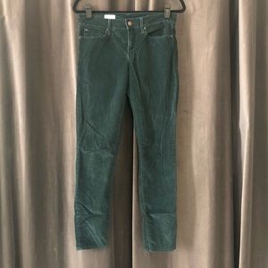 Gap Green Corduroy Legging Jean Size 27/28